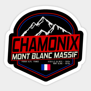 Retro Ski Chamonix Mont Blanc France Skiing and Mountain Biking Paradise Sticker